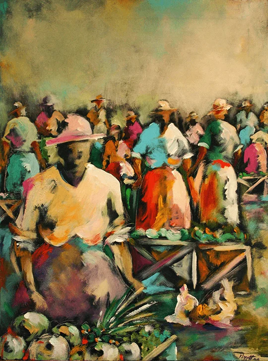Vendor Market #5 by Rupert Piggott - Acrylic on canvas