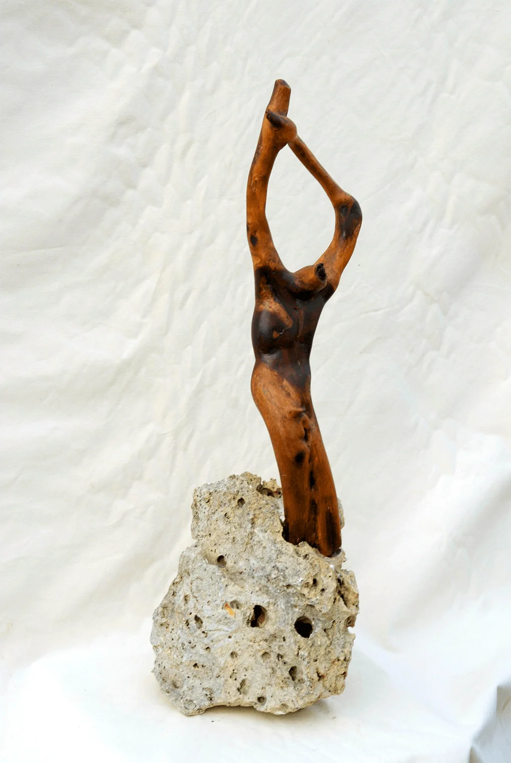 The Crucifix by Rupert Piggott - Mahogany and sticks sculpture